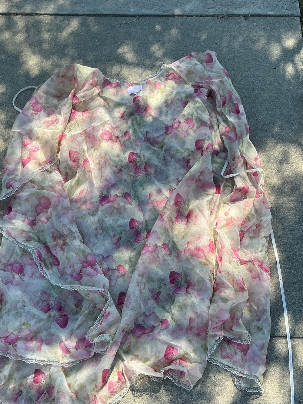 Selkie Sheer Strawberry Wrap/ Poncho